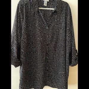 Catherine’s geometric pattern 3/4 sleeve blouse